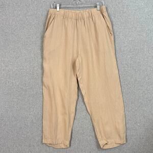 Quince 100% European Linen Pants Size L Pull On Beachy Quiet Luxury Resort Chic